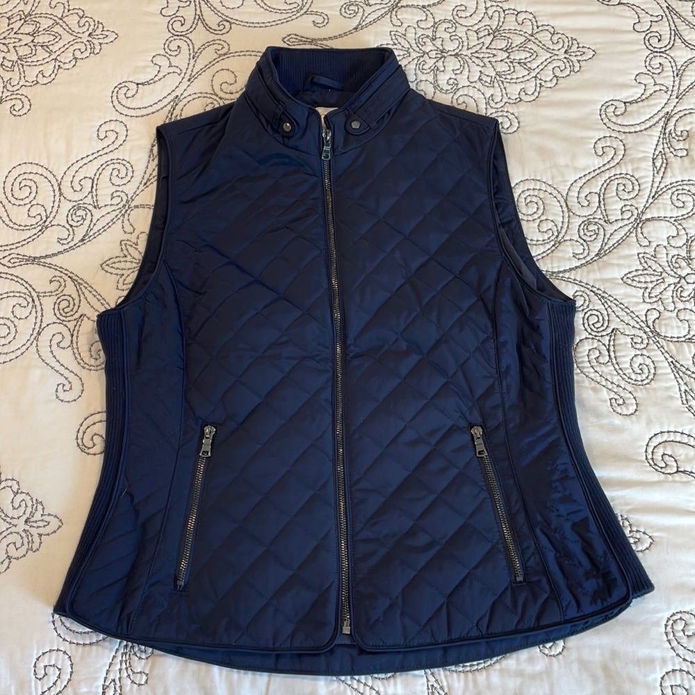 Navy quilted vest